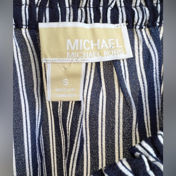 Michael Kors Navy/White Striped Off the Shoulder Top (Size s) - Picture 3 of 5